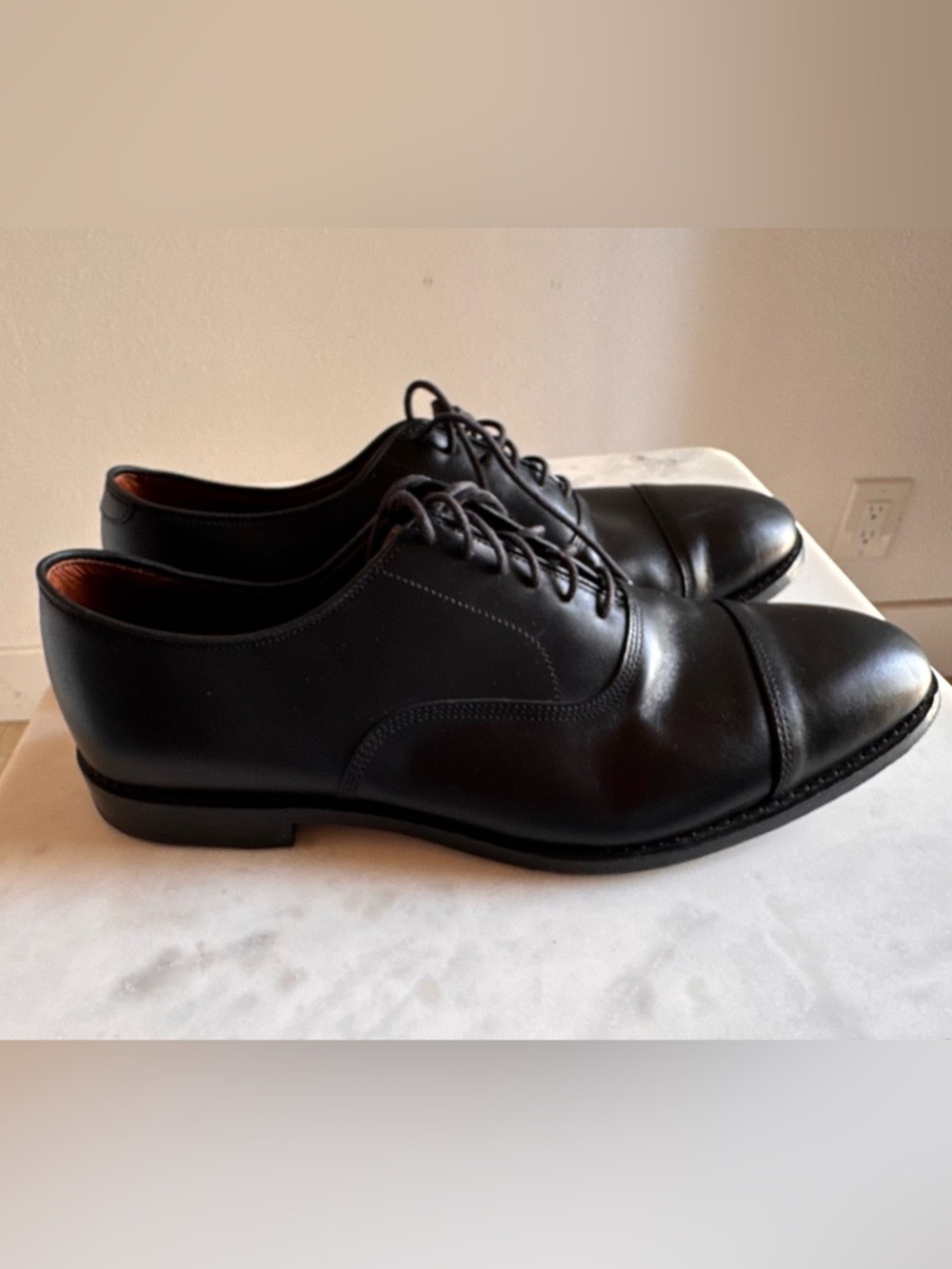 ALLEN EDMONDS Park Avenue Cap-toe Oxford Dress Shoe in Black Sz: 12